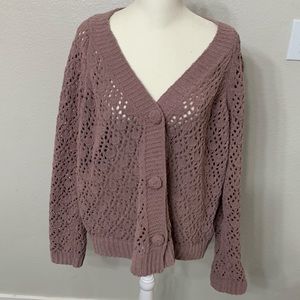 POL crocheted button up cardigan sz Large